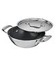 Tramontina FUSAO EX  32cm/8L Ceramic Coated Triply Stainless Steel Deep Kadai with Lid | Kadhai for Curry, Deep-Fry, Stir-Fry | Gas/Induction Compatible Cookware | NSF Certified | 10 Yr Warranty*