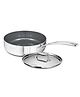 Tramontina Fusao EX  Ceramic Coated 24cm/2.8L Triply Stainless Steel Saute Pan with Lid | Curry, Stir-Fry, Deep Fry Cooking Pan | Gas/Induction Compatible Cookware | NSF Certified | 10 Year Warranty*