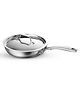 TRAMONTINA Stainless Steel Aeion Triply 24Cm Fry Pan with SS 304 Lid,Healthy,Non Toxic,Omelette Pan,Saute,Induction Friendly,Stay Cool Handle,NSF Certified,10 Year Warranty*