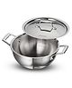 Tramontina AEION 20cm/2.3L TriPly Stainless Steel Extra Deep Kadai with Lid | Stir-Fry/Deep-Fry/Curry/Sabji | Measurement Scale | Kadhai for Curry | Gas/Induction Compatible | 10 Yr Warranty*