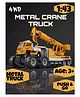 Elecart 1:43 4WD Diecast Metal Construction Crane Truck with Friction Powered Car Vehicle Operational Parts, Strong Material, Ideal Toys for Durable & Engaging Kids Toys (Age 3+)