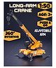 Elecart 1:50 Diecast Friction Powered Lifting Long Crane Toy with Cable 360 Degree Rotating Towing Model Toy with Movable Wheel Operational Parts, Strong Material, Strong Material for 3+Boy