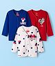 Babyhug Disney 100% Cotton Knit  Full Sleeves Front Open Jhablas With Minnie Mouse Graphic Pack of 3 - Multicolour