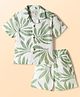 JASH KIDS Cotton Woven Half Sleeves Tropical Theme Printed Co-Ords Shirt & Shorts - Light Green
