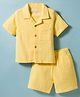 JASH KIDS Cotton Woven Half Sleeves Solid Shirt & Shorts Set - Yellow