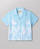 JASH KIDS Cotton Woven Half Sleeves Floral & Birds Printed Shirt - Light Blue