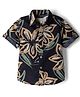 JASH KIDS Cotton Woven Half Sleeves Floral Printed Shirt - Navy Blue