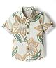 JASH KIDS Cotton Woven Half Sleeves Floral Printed Shirt - Cream