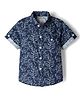 JASH KIDS Cotton Woven Half Sleeves Floral Printed Shirt - Navy Blue