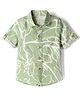 JASH KIDS Cotton Woven Half Sleeves Floral Printed Shirt - Green