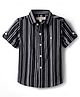 JASH KIDS Cotton Woven Half Sleeves Striped Shirt - Black