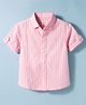 JASH KIDS Cotton Woven Half Sleeves Striped Shirt - Pink