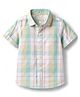 JASH KIDS Cotton Woven Half Sleeves Checks Shirt - Light Green