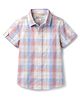 JASH KIDS Cotton Woven Half Sleeves Checks Shirt - Light Blue