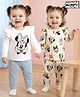 Babyoye Disney Single Jersey Knit Full Sleeves T-Shirts & Pyjamas Co-ord Night Suits With Minnie & Friends Graphics Pack of 2 - Multicolor