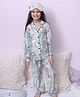 Fairies Forever Modal Woven Full Sleeves Unicorn Printed Night Suit Set - Light Green