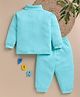 Unfab Cotton Jersey Knit Full Sleeves Solid Winter Thermal Vest & Pants Set - Green