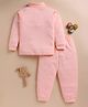 Unfab Cotton Jersey Knit Full Sleeves Solid Winter Thermal Vest & Pants Set - Peach