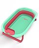 StarAndDaisy Bath Tub for Baby, Foldable Bathtub for Kids with Space Saving, Newborn Baby Folding Bathing Tub Girls & Boys with Soap Tray, Easy to Store-Green-Red