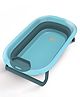 StarAndDaisy Baby Bathtub for, Foldable Bathtub for Kids with Space Saving Design, Newborn Baby Folding Bath Tub for Boys & Girls with Soap Tray, Easy to Store-Blue