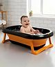 StarAndDaisy Bath Tub for Baby Foldable Bath tub for Kids, Space Saving Design, Newborn Baby Folding Bathing Tub Girls & Boys with Soap Tray, Easy to Store-Orange