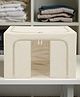 STOR 66L Collapsible Cotton Hemp Storage Bin | Compact Organizer for Closets & Shelves | Off-White