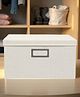STOR Cotton-Hemp Foldable Storage Box 25.5L | Breathable, Dustproof Organizer for Home | Off-White