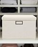STOR Cotton-Hemp Foldable Storage Box 55L | Breathable, Dustproof Organizer for Home | Off-White