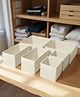 STOR 6-Piece Cotton-Hemp Foldable Storage Organisers | Sturdy, Compact Storage | Ecru White