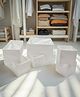 STOR  Set of 6 Foldable Polyester Organizers | Durable, Space-Saving Storage | White