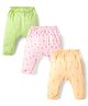 Zero Interlock Knit Full Length Diaper Leggings With Floral & Fruit Print Pack of 3 - Multicolor