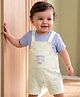 Babyoye 100% Cotton With Eco Jiva Finish Dungaree & Half Sleeves Inner Tee with Bunny Print - White