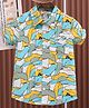 Mark & Mia Cotton Half Sleeves Abstract Printed Shirt - Blue & Yellow