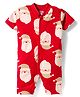 Kidi Wav Half Sleeves Santa Claus Printed Romper - Red