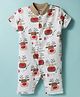 Kidi Wav Half Sleeves Reindeer Printed Romper - Grey