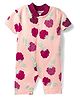 Kidi Wav Half Sleeves Raspberry Printed Romper - Pink