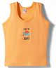 Tango Single Jersey Knit Sleeveless Vest With Space Theme Print - Orange