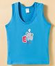 Tango Single Jersey Knit Sleeveless Animal Printed Vest - Blue