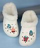 Yellow Bee Snowman & Cupcake Applique Plush Line Detailed Perforated Clogs - White