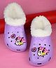Yellow Bee Disney Mickey Mouse Featuring Character Applique Detailed Plush Line Perforated Clogs - Purple