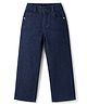 Kookie Kids Denim Washed Full Length Solid Jeans - Royal Blue