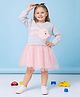 KETIMINI Cotton Knit Full Sleeves Bunny Applique Detailed Dress - Pink