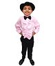 BookMyCostume Full Sleeves Fancy Dress Frill Detailed Shirt & Pants With Hat & Bow Costume Set - Pink & Black