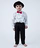 BookMyCostume Full Sleeves Fancy Dress Frill Detailed Shirt & Pants With Hat & Bow Costume Set - White & Black