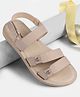 Pine Kids Velcro Closure Solid  Sandal - Beige