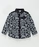 TONYBOY Cotton Woven Full Sleeves Leaves Printed Shirt - Black