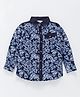 TONYBOY Cotton Woven Full Sleeves Leaves Printed Shirt - Navy