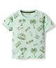 Kookie Kids 100% Cotton Knit Half Sleeves Beach Theme Printed T-Shirt - Light Green