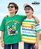 Pine Kids Disney 100% Cotton Knit Drop Shoulder Half Sleeves T-Shirts With Mickey Mouse & Friends Graphics Pack of 2- Multicolour