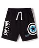 Honeyhap Marvel Terry Knit Knee Length Shorts With Marvel Graphics - Black